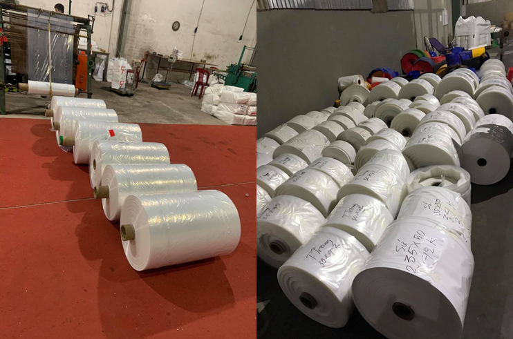 Cuộn ống nilon ở xưởng sản xuất Baobihanoi